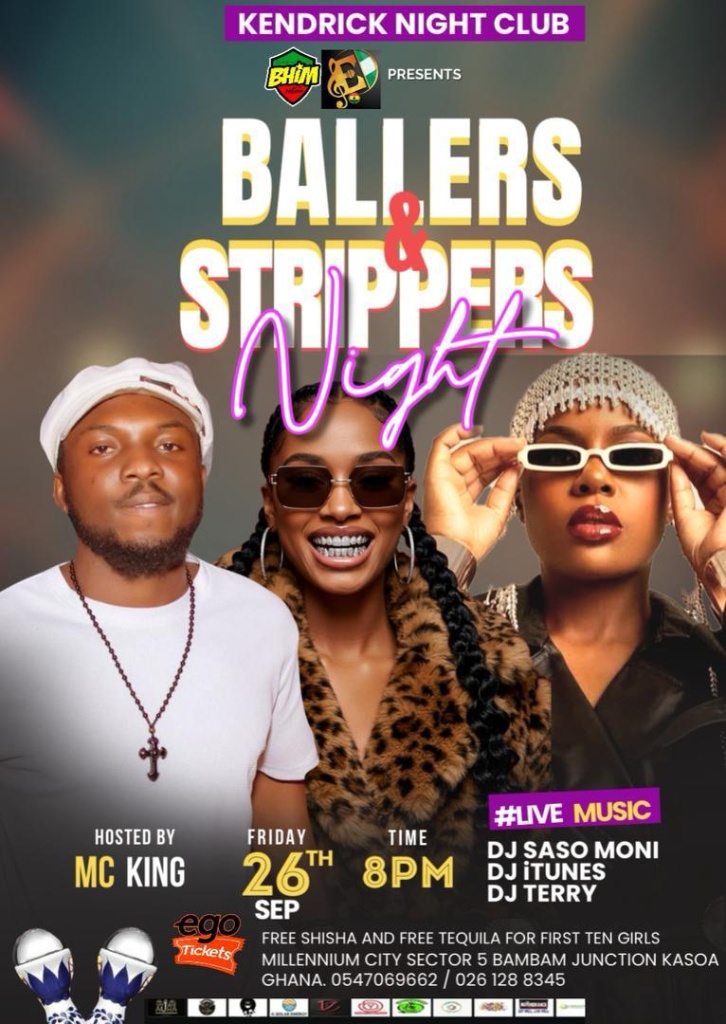 Kendrick Night Club Presents ‘Ballers & Strippers Night’ This Friday, September 26th
