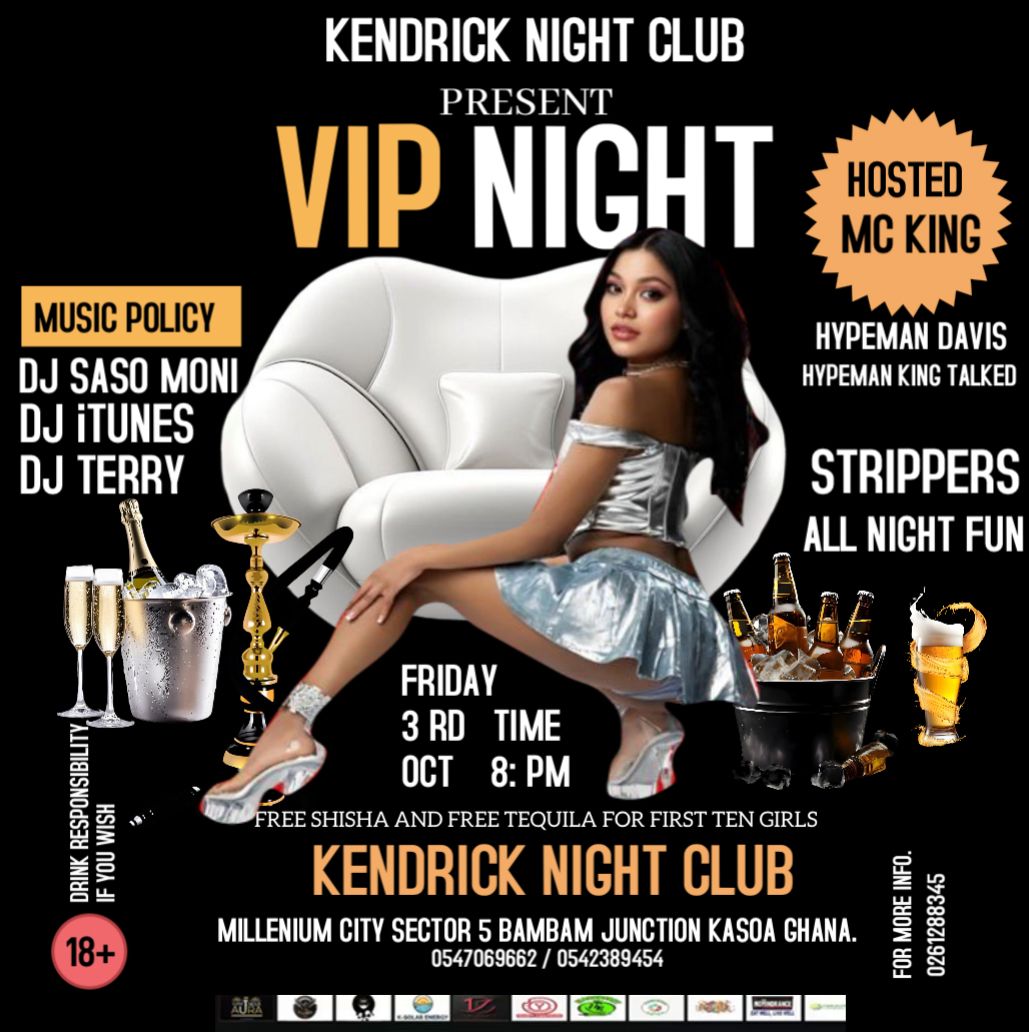 Kendrick Night Club Hosts Exclusive ‘VIP Night’ This Friday, October 3rd